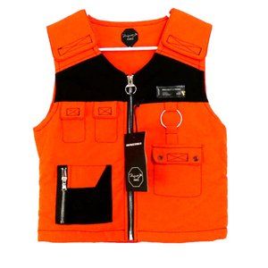 NWT Orange Vest PXP Paris Utility Hi Vis Padded Camping Shoot Tactical UK-M=US S